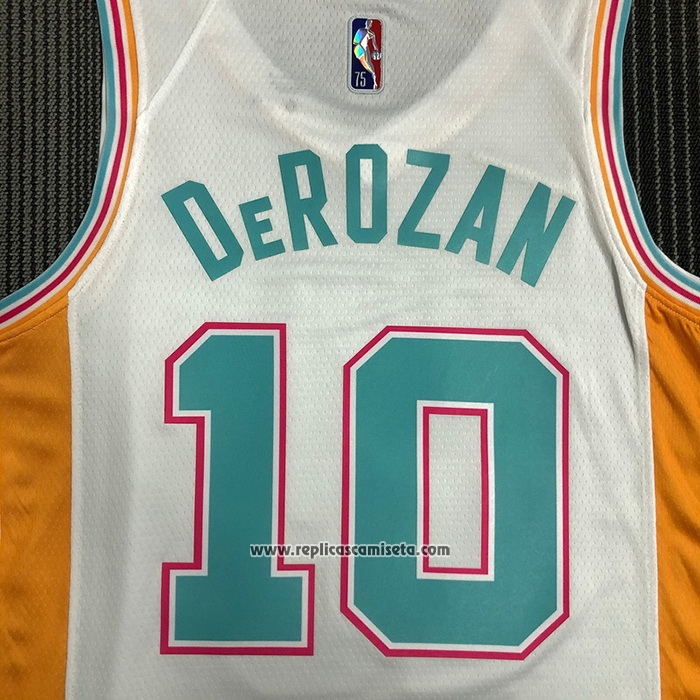 Camiseta San Antonio Spurs DeMar DeRozan #10 Ciudad 2021-22 Blanco